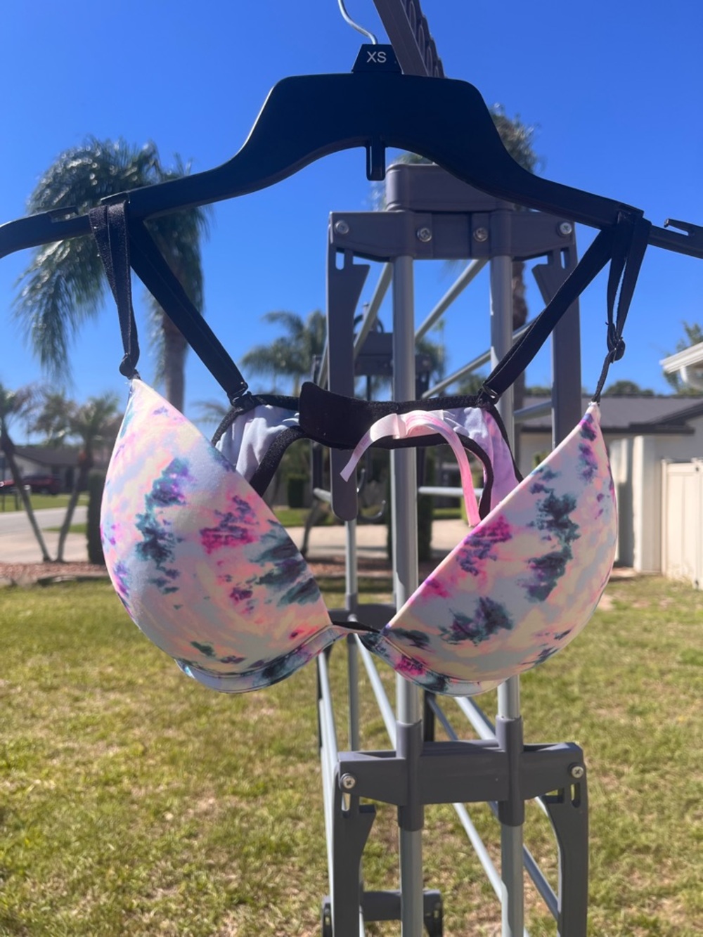 🔥 VS PINK Tie Dye Push-Up Bra - 32D - RARE COLORS